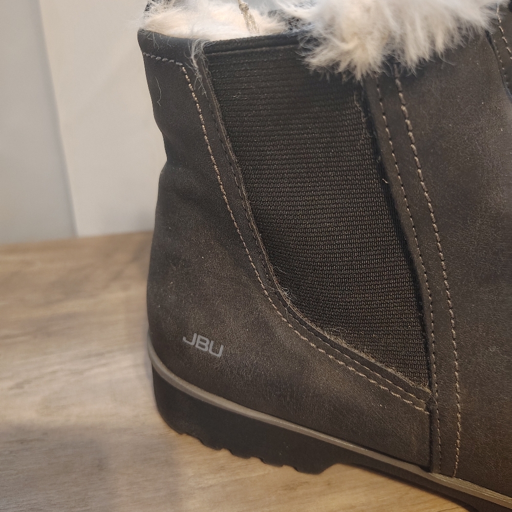 JBU By Jambu Eagle Waterproof Black Faux Fur Ankle Boots Women's Sz 9.5 - Picture 2 of 11